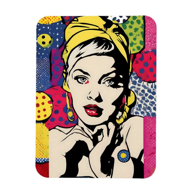 Belebter Pop Kunst, Dichtung und Musik Magnet (Vertikal)