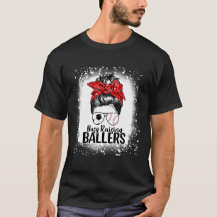 Belebter Raising Ballers Messy Bun Baseball Soccer T-Shirt
