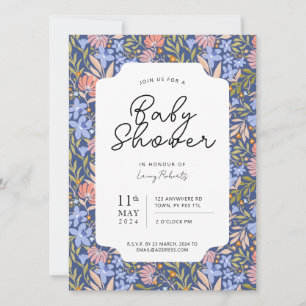 Belebter Retro Bohemische Daffodien Tossed Floral Einladung