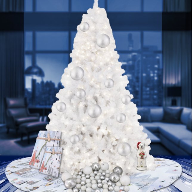 Belebtes Alpendorf Polyester Weihnachtsbaumdecke (Von Creator hochgeladen)