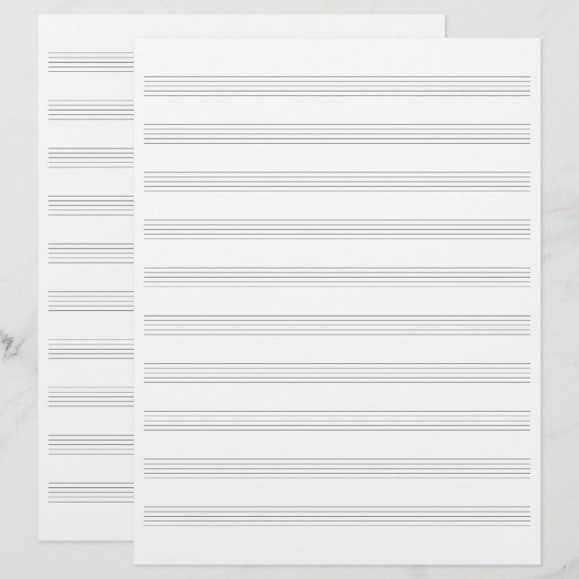 Belegschaft mit doppelseitiger Musikhandschrift Le Briefbogen (Vorne/Hinten)