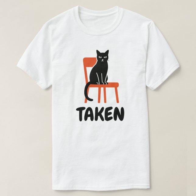 Belegtes Schwarzkatzen-Design T-Shirt (Design vorne)