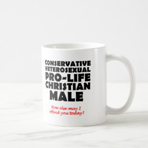 Beleidigende pro-life-männliche christliche Tasse 