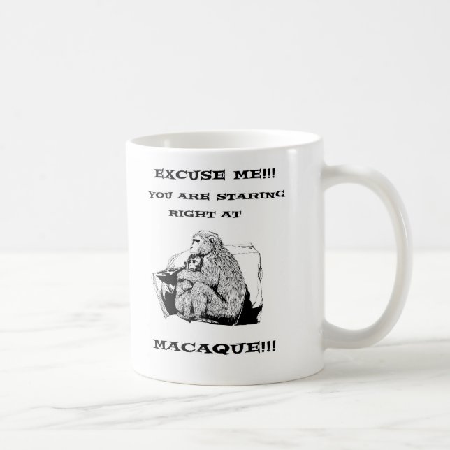 beleidigender Spaß Funny Macaque-Affe Kaffeetasse (Rechts)