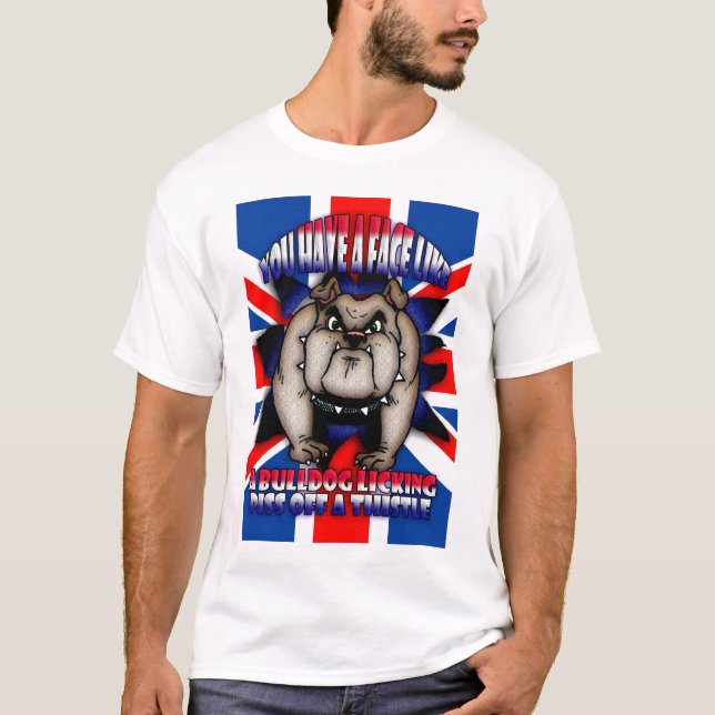 Beleidigent-shirt, mit Stierhund, Gewerkschaft T-Shirt (Vorderseite)