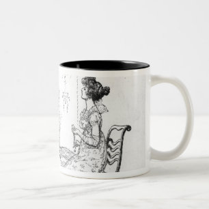 Beleidigte zwei oder drei junge Damen Zweifarbige Tasse