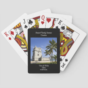 Belém Tower Foto in der Nähe des Tagus, Lissabon Spielkarten