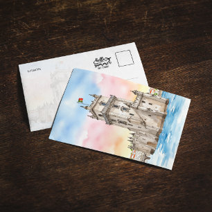 Belem Tower Lissabon Portugal Aquarell Postcard Einladung