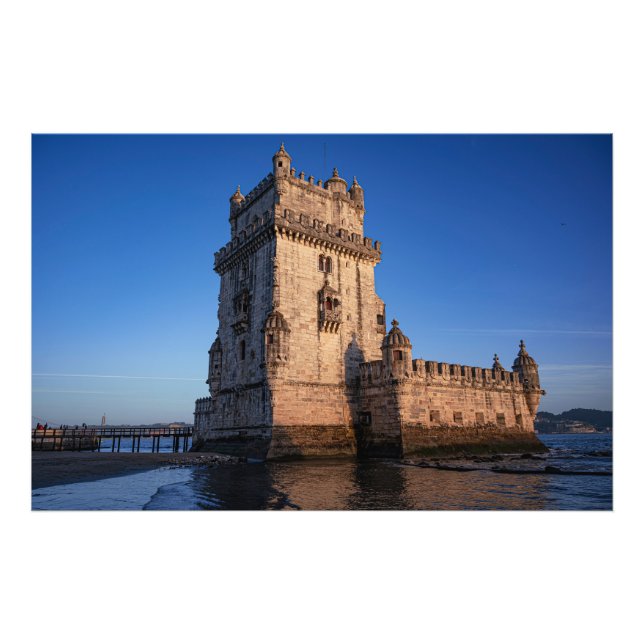 Belem Turm bei Sonnenuntergang in Lissabon, Portug Fotodruck (Vorne)