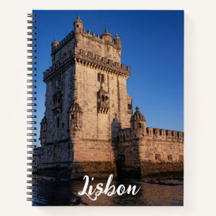 Belem Turm bei Sonnenuntergang in Lissabon, Portug Notizbuch