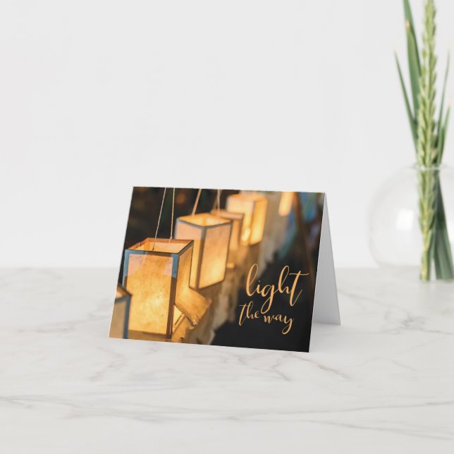 Beleuchten Sie die Weise, Laternen, Thailand Feiertagskarte (Vorderseite)