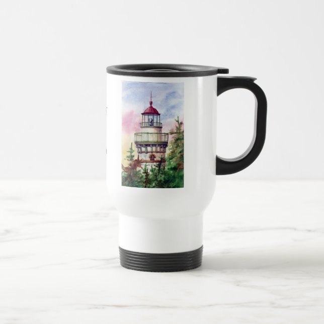 Beleuchten Sie die Weisen-Leuchtturm-Reise-Tasse Reisebecher (Rechts)