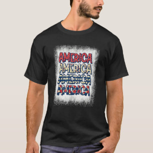 Beleuchtet Amerika Flaggen Gedenktag Patriotic 4 T-Shirt