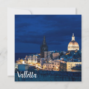 Beleuchtet in der Nacht Valletta Altstadt und Hafe