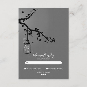 Beleuchtet Maurerglas-Hochzeit UAWG-Karten RSVP Karte