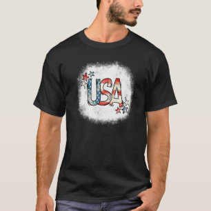 Beleuchtet Retro US-amerikanische Flagge Patriotic T-Shirt