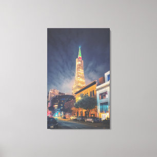 Beleuchtet TransAmerica Leinwanddruck