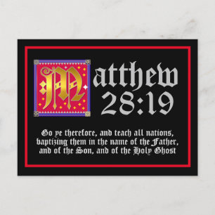 Beleuchteter Brief Matthew 28:19 Bibelangebot Postkarte