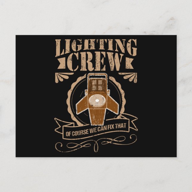 BELEUCHTUNG CREW VINTAG Theaterbeleuchtung Technik Postkarte (Vorderseite)