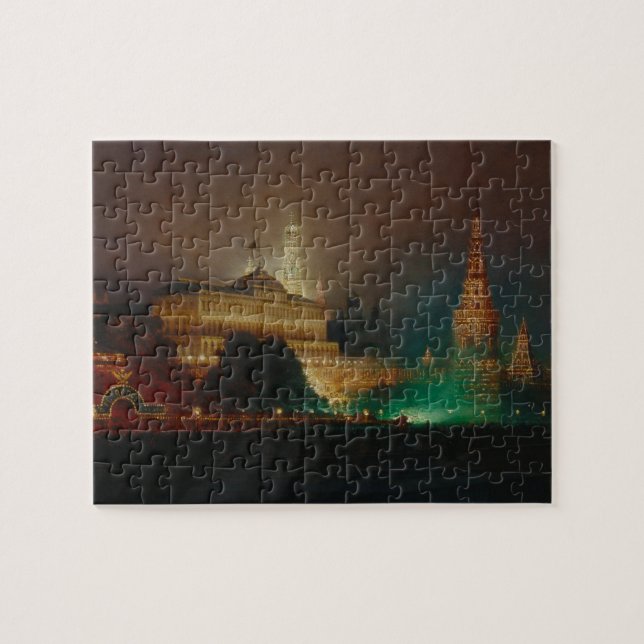 Beleuchtung des Kremls, 1883 (Öl auf Leinwand) Puzzle (Horizontal)