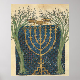 Beleuchtung einer Menorah, aus Poster