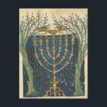 Beleuchtung einer Menorah, aus Postkarte<br><div class="desc">Illumination of a menorah,  from the jwish Cervera Bible,  1299 | von Joseph Asarfati | Art Location: Instituto da Biblioteca Nacional,  Lissabon,  Portugal | Französische Künstler | Image Collection number: XIR161985</div>