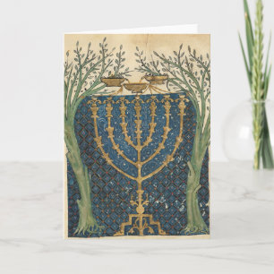 Beleuchtung eines menorah, von feiertagskarte