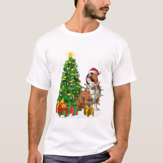 Beleuchtung Santa English Bulldog T-Shirt