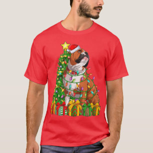 Beleuchtung Weihnachtsbaum Matching Santa English T-Shirt
