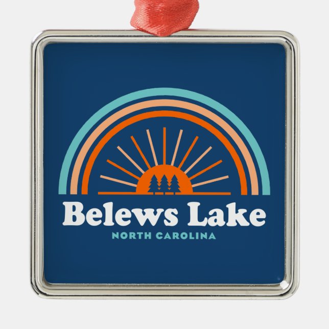 Belews Lake North Carolina Rainbow Ornament Aus Metall (Vorne)