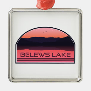 Belews Lake North Carolina Red Sunrise Ornament Aus Metall