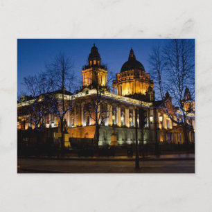 Belfast City Hall in der Nacht Postkarte