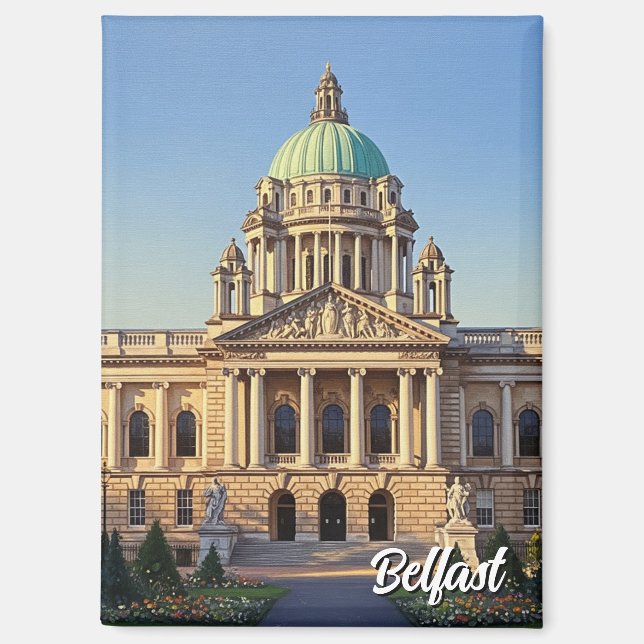 Belfast City Hall Northern Ireland Travel Magnet (Vorderseite)