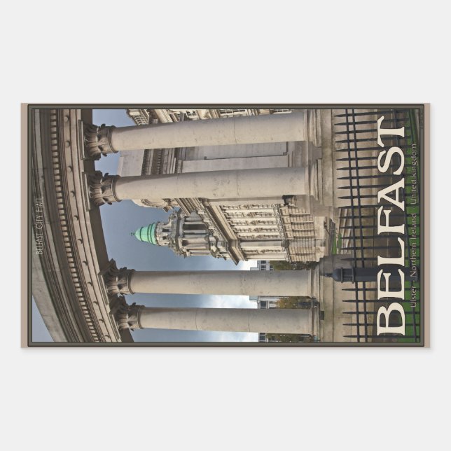Belfast City Hall Rechteckiger Aufkleber (Vorderseite)