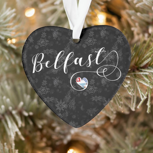Belfast Flag im Herzen Ornament (Baum)