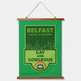 Belfast Gay Pride - Brighton Ireland LGBT - Wandteppich Mit Holzrahmen