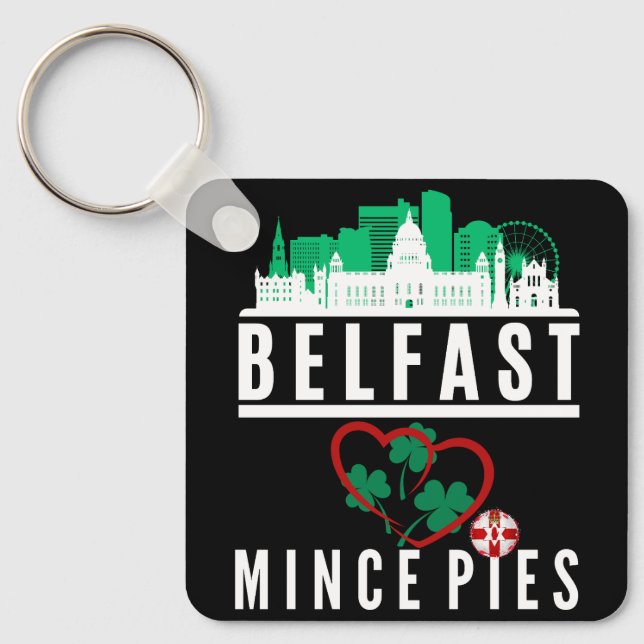 Belfast Lieben Mince Pies (Vorder- und Rückseite) Schlüsselanhänger (Vorderseite)