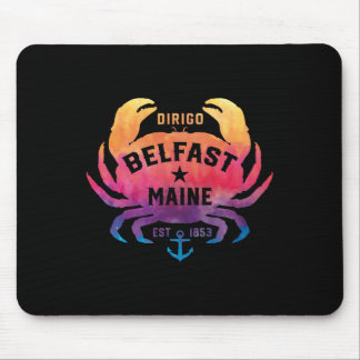 Belfast Maine Souvenir Dirigo Krabbe Süßer Regenbo Mousepad
