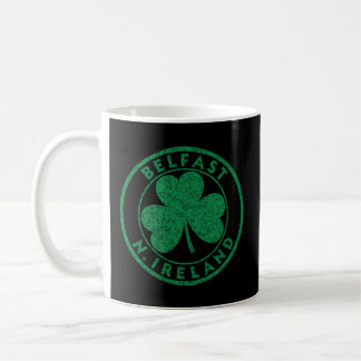 Belfast N Ireland Kleeblatt Sign Distressive Green Kaffeetasse