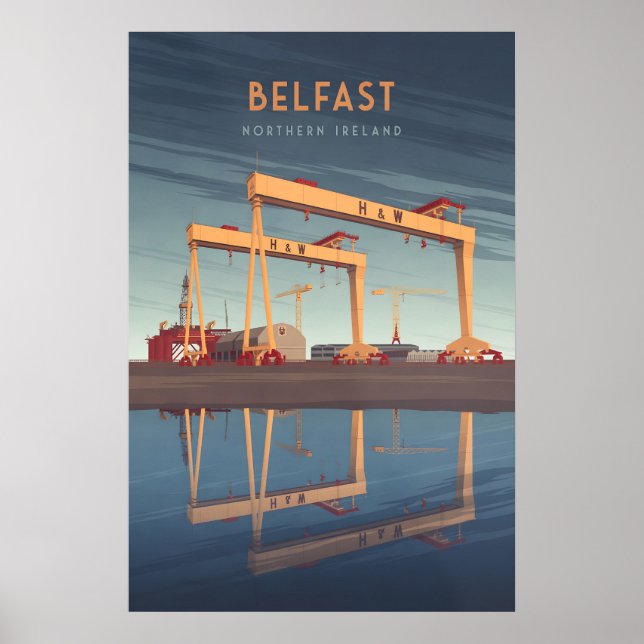 Belfast Nordirland Reiseplakat Poster (Vorne)