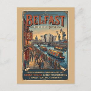 Belfast Nordirland Retro-Reiseposter Postkarte
