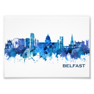 Belfast Nordirland Skyline Blue Fotodruck