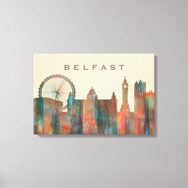 BELFAST, NORDIRLAND SKYLINE LEINWANDDRUCK (Vorderseite)