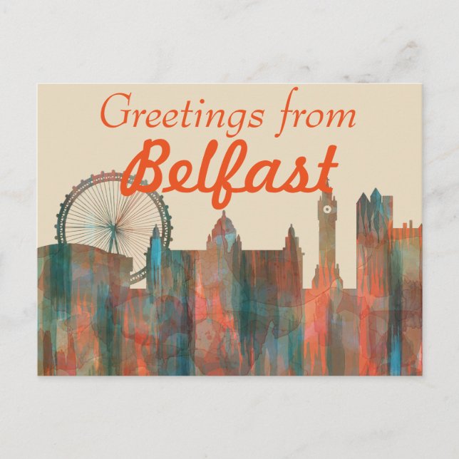 BELFAST, NORDIRLAND SKYLINE POSTKARTE (Vorderseite)
