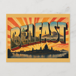 Belfast Nordirland Vintage-Reise-Kunst Postkarte