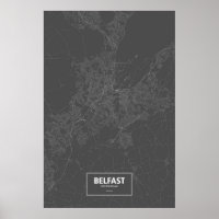 Belfast, Nordirland (weiß auf schwarz)