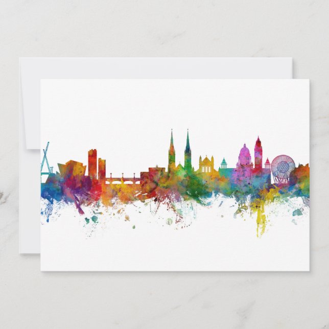 Belfast Northern Ireland Skyline Einladung (Vorderseite)