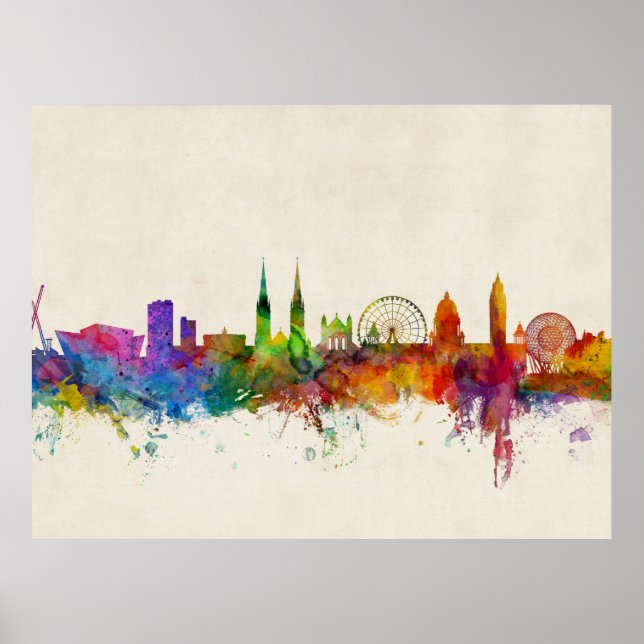 Belfast Northern Ireland Skyline Poster (Vorne)