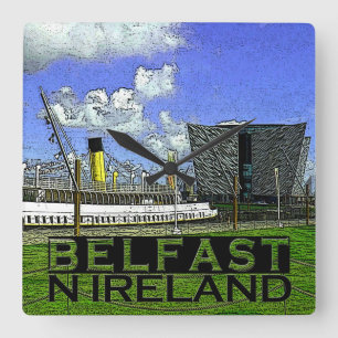 Belfast Quadratische Wanduhr