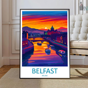 Belfast Reise Druck Wandkunst Belfast Wandbehang Poster